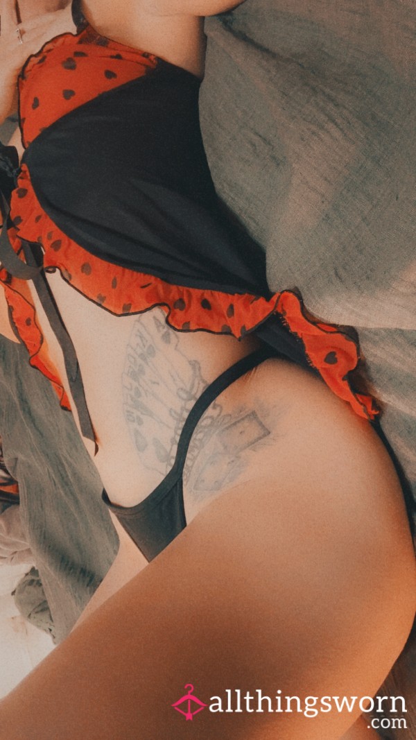 Black And Red Lace Set