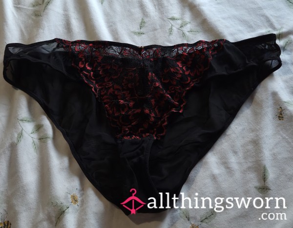 Black And Red Lacy Knickers