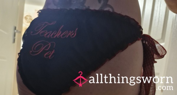 Black And Red Teachers Pet Knickers, Previously Worn By My Mum