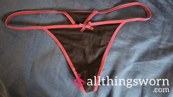 Black And Red Thong