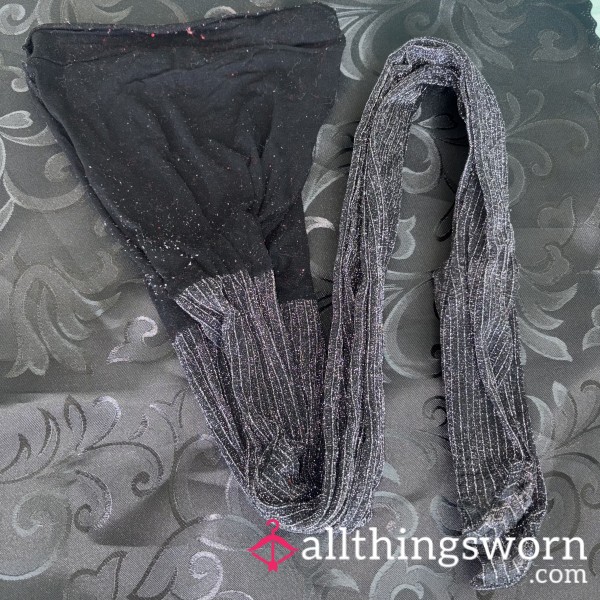 Black And Silver Tights