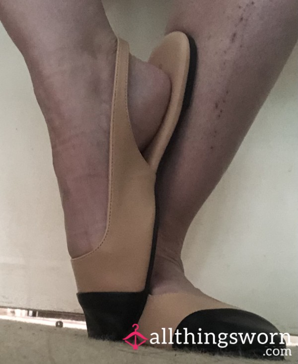 Black And Tan Ballet Flats