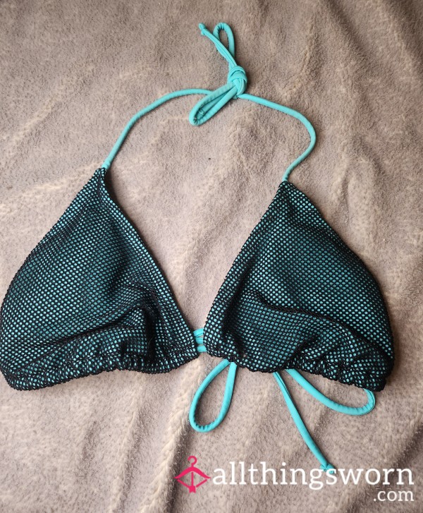 Black And Teal Swim Suit Top