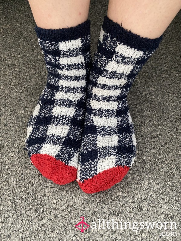 Black And White Fluffy Bed Socks