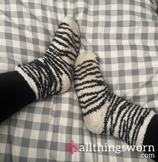 Black And White Fluffy Socks