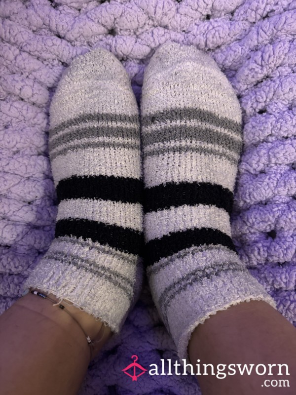 Black And White Fuzzy Socks