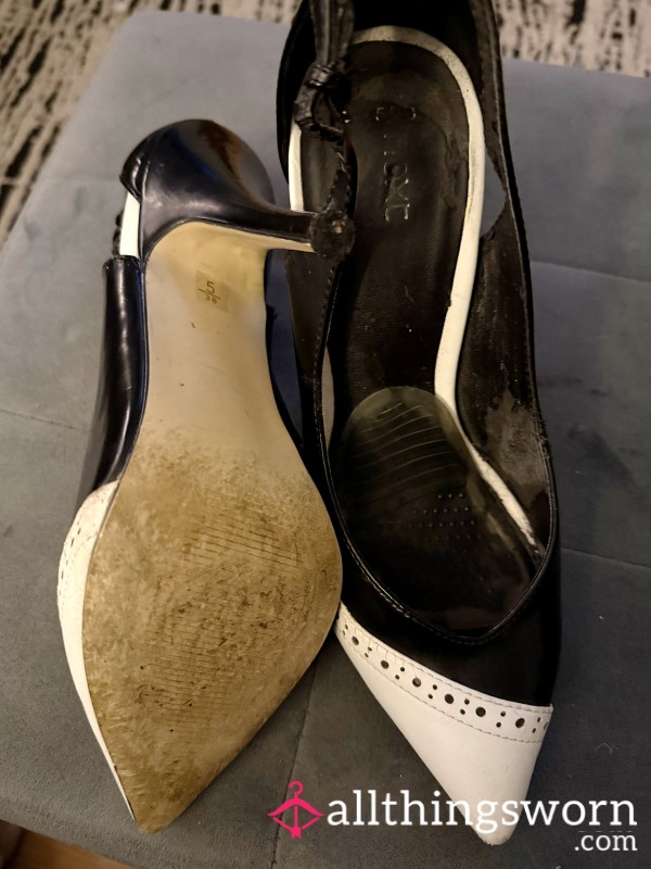 Black And White High Heels