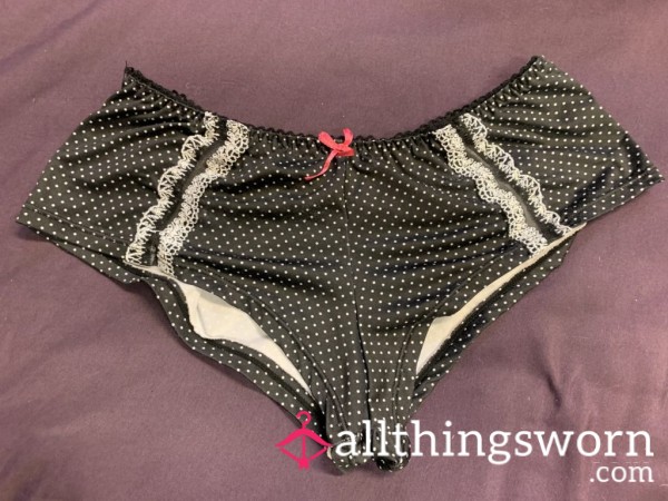 Black And White Polka Dot Boy Shorts