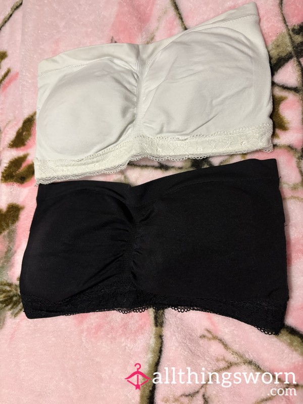Black And White Small Cute Frilly Bottom Crop Top Bras Size Small Worn As A 6