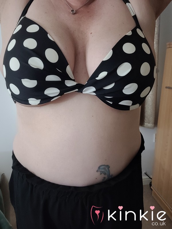 Black And White Spot Bikini Top
