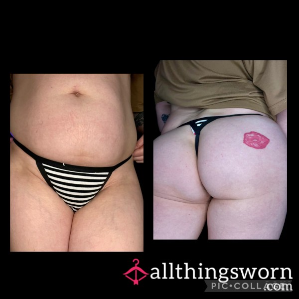 Black And White Striped G-string