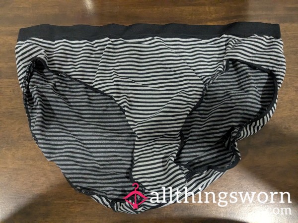 Black And White Striped Panties