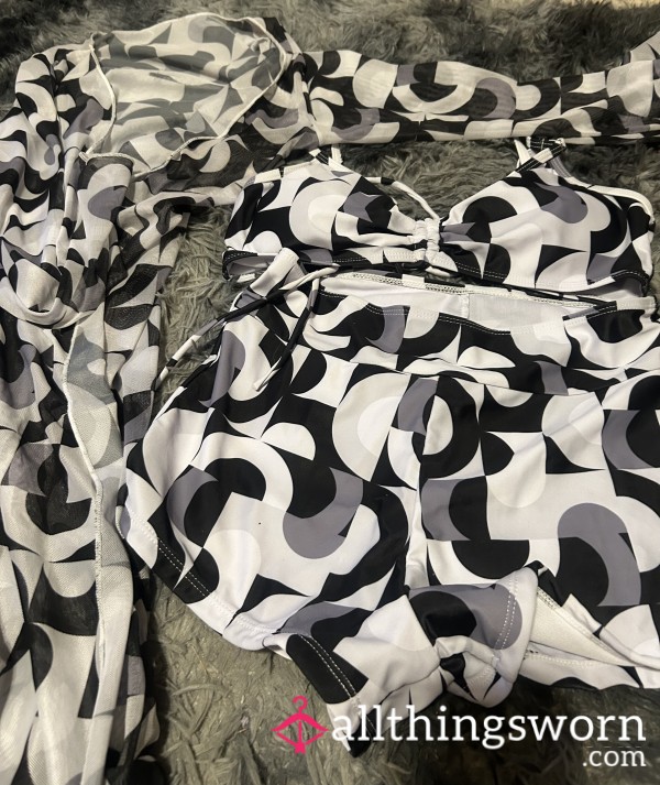 Black And White Swim Wear