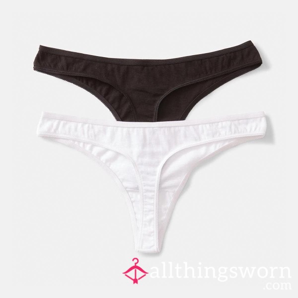 Black And White Thongs
