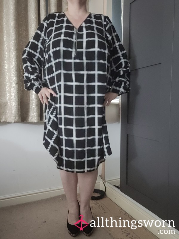 Black And White Zip Dress