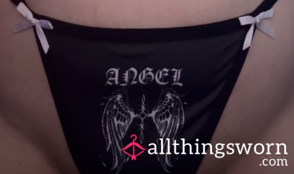 Black “angel” String Thong