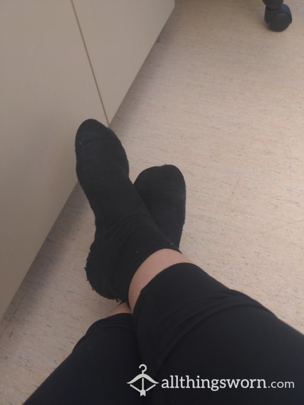 24 Hour Black Ankle Work Socks