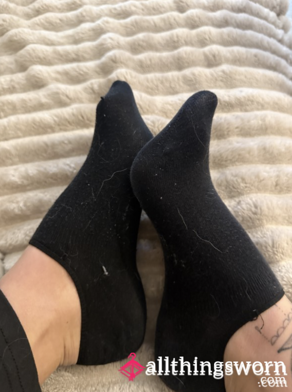 Black Ankle Socks - Heavily Worn