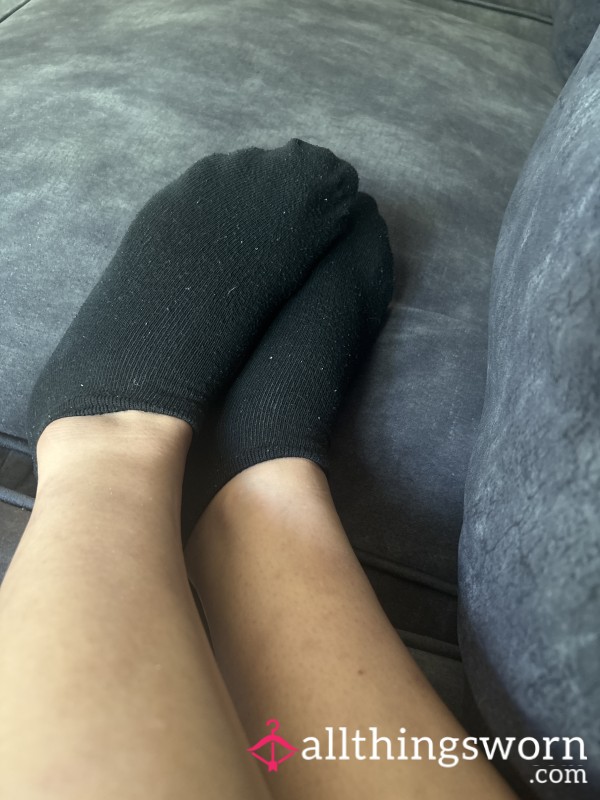 Black Ankle Socks Worn For 24 Hours, In This Heat They Are Soooo Sweaty😏