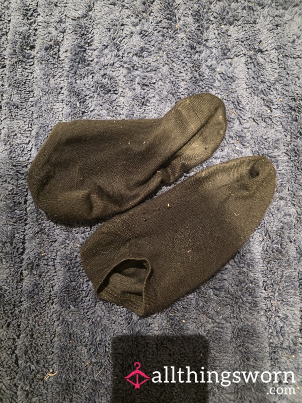 Black Ankle Socks, Worn For 4 Days And Nights.