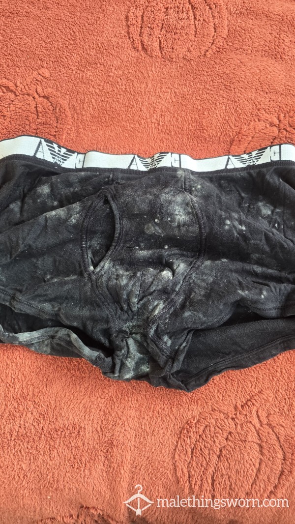 Black Armani C*m Rag Heavily Creamed Very Smelly And Actually Starting To Grow Mould