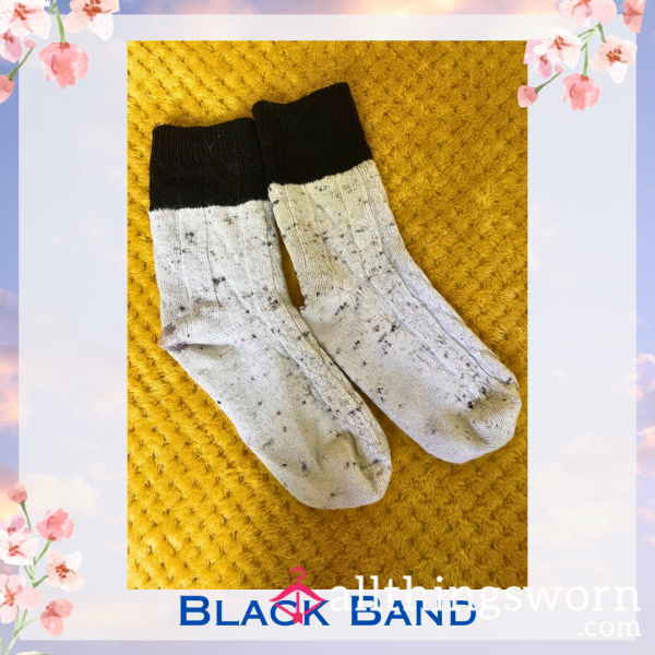 Black Band Thick Socks 🌑 2 Day Wear + 1 Workout Included - £15 😈 Longer Wears And International Shipping Available 🌍