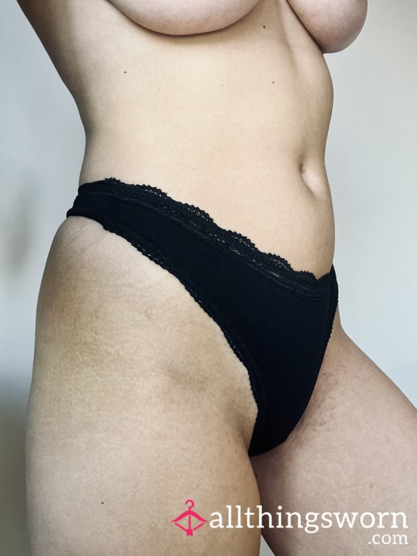 Black Bargain Bin Cotton Panties – Midnight’s Cheap Thrill 🖤