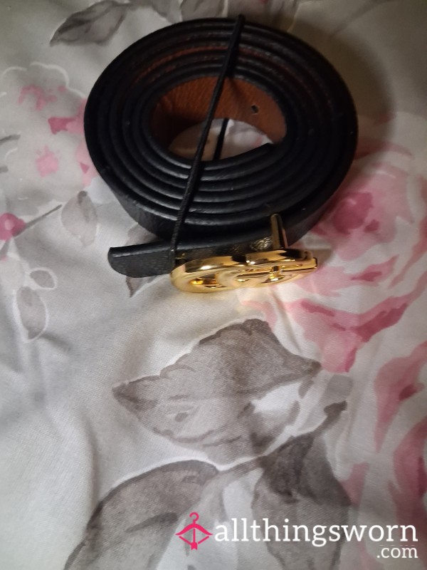 Black Belt With Gold Buckle
