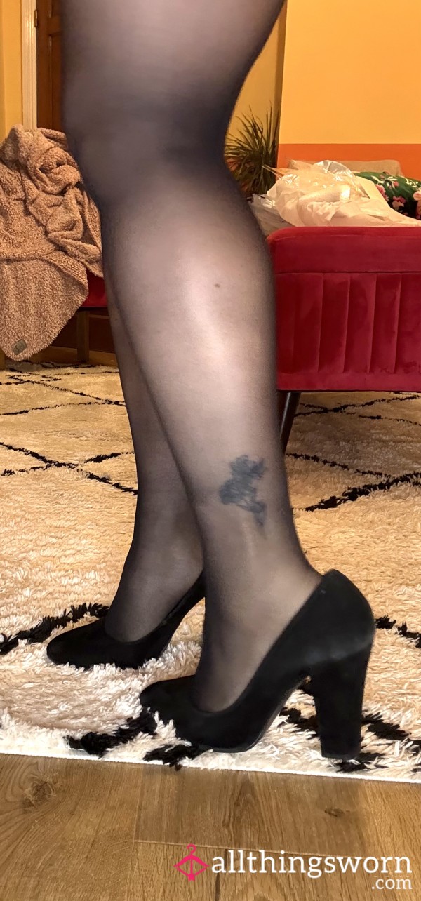 Black Block Heel Office Shoes