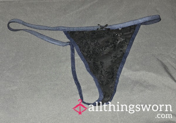 🦋🖤 Black & Blue G-String 🖤🦋