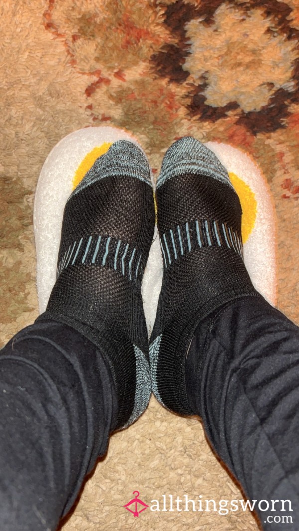 Black/ Blue Socks 3 Days Worn