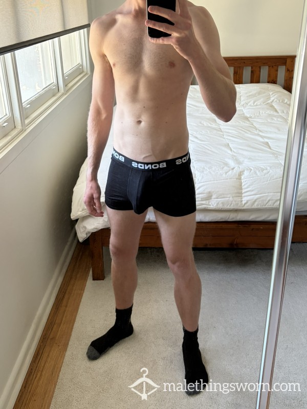 Black Bonds Trunks With Pouch