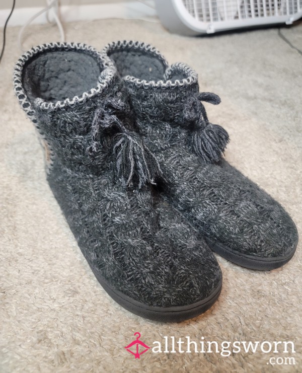 Black Boot Slippers
