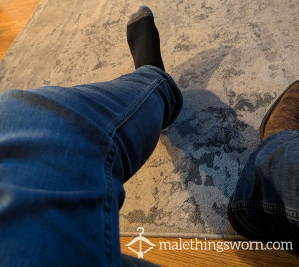 Black Boot Socks, Worn For Usually 12 Hours Per Day In Leather Ariat Boots