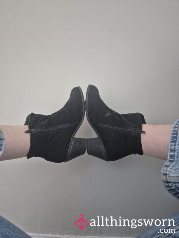 Black Booties With Suspious Stain 😈💋