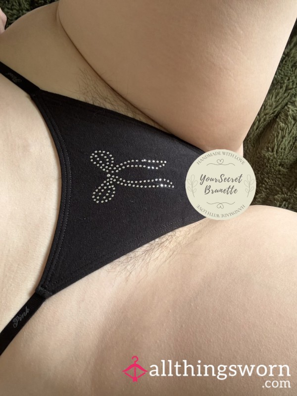 Black Bow Thong