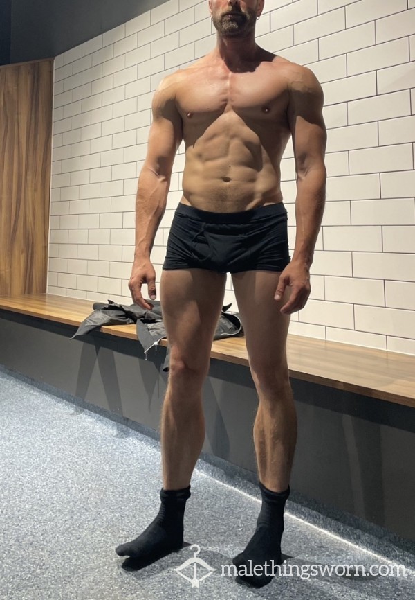 Black Boxers And Socks.