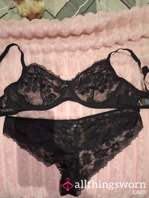 Black Bra And Matching Thong
