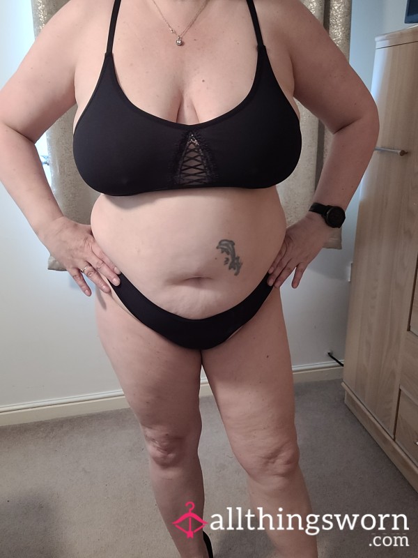 Black Bra And Thong
