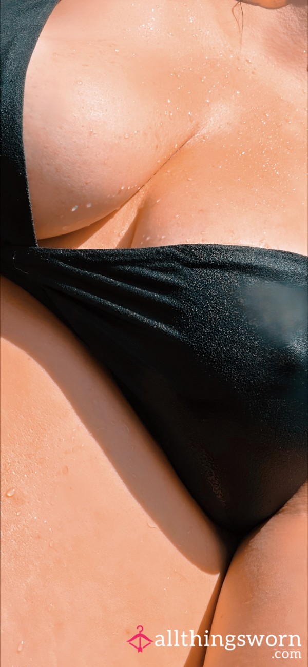 Black Bra, Soft Material, Sweated And Well Worn Well Used