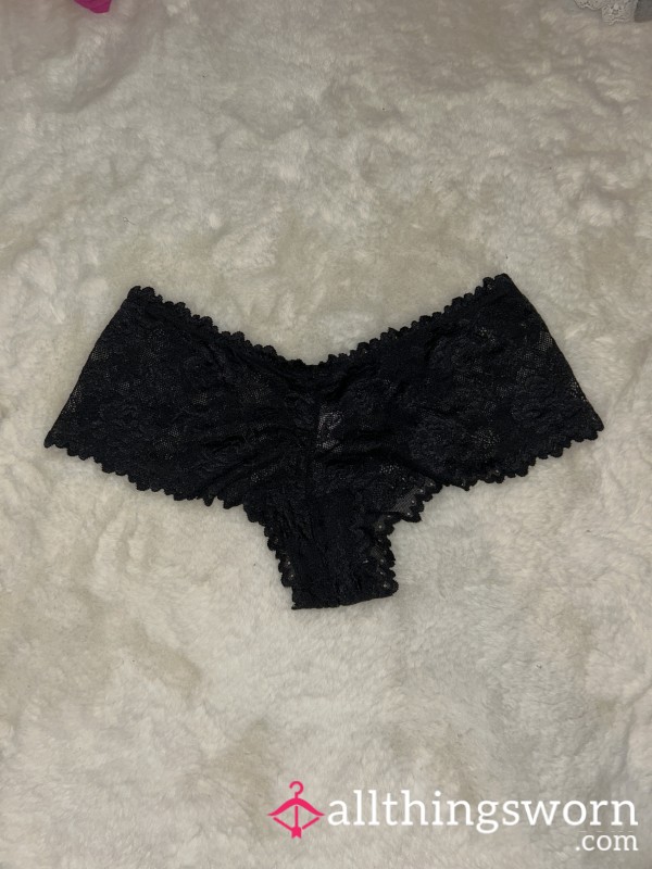 🖤 🔥 Black Brazilian Shorts With Cotton Gusset Worn For 24 Hours .. Size 12
