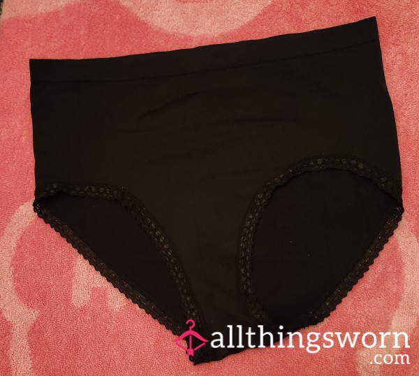 Black Briefs With Lacy Trim