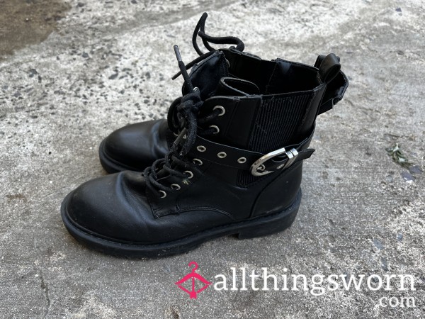 Black Buckle Boots