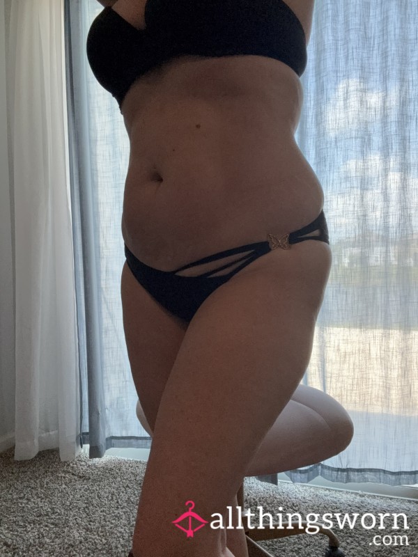 Black Bu*terfly Cheeky Panty