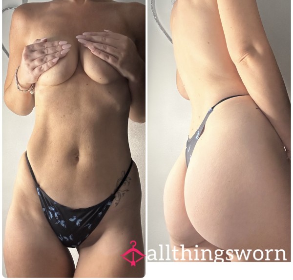 Black Bu*terfly Nylon Thong
