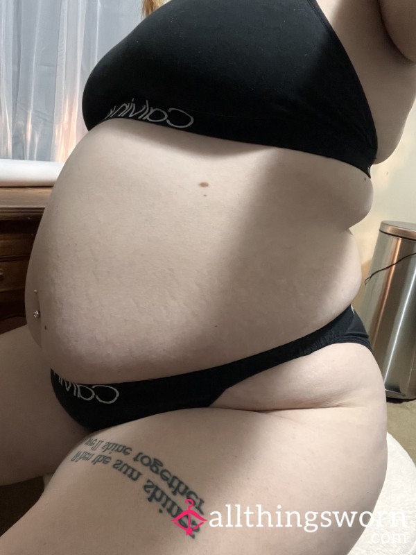 Black Calvin Klein Bra & Full Back Panty Set