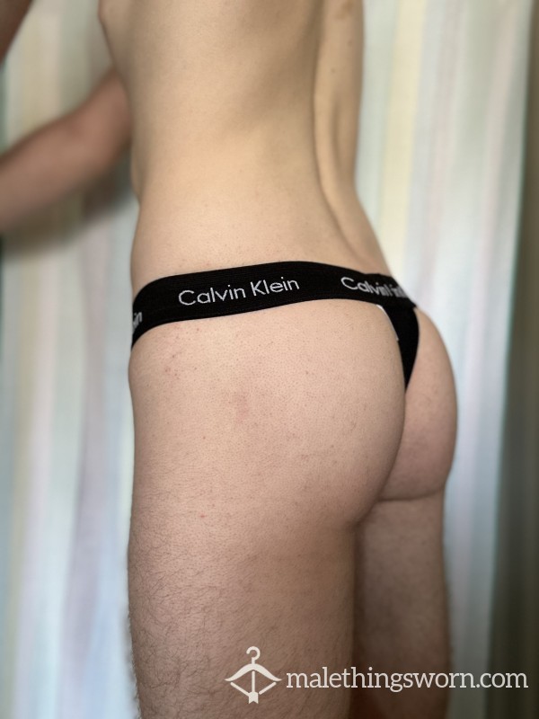 [SALE] Black Calvin Klein Thong (Small)