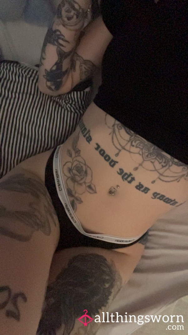 Black Calvin Klein Thongs-24hr Wear🖤