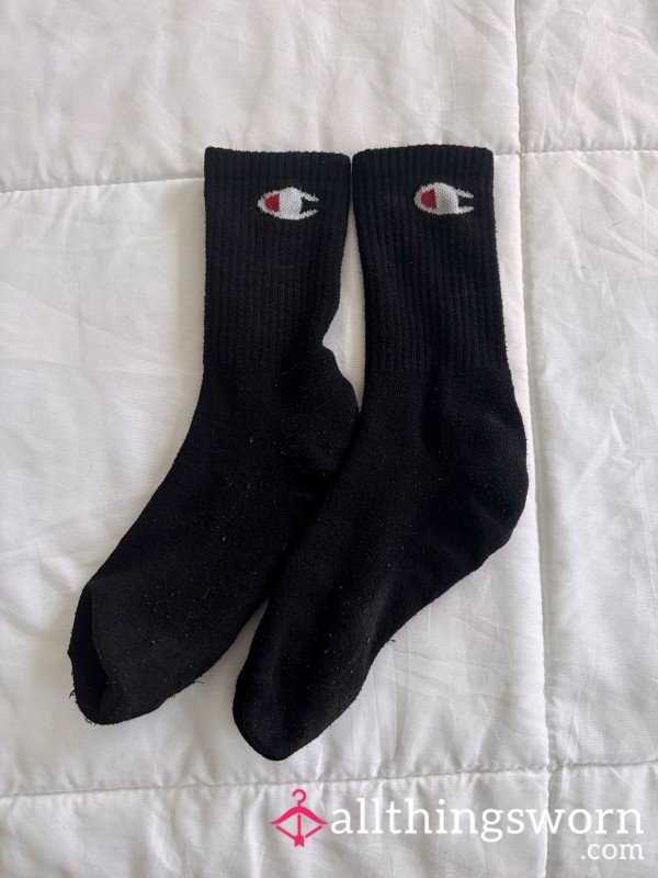 Black Champion Calf Socks