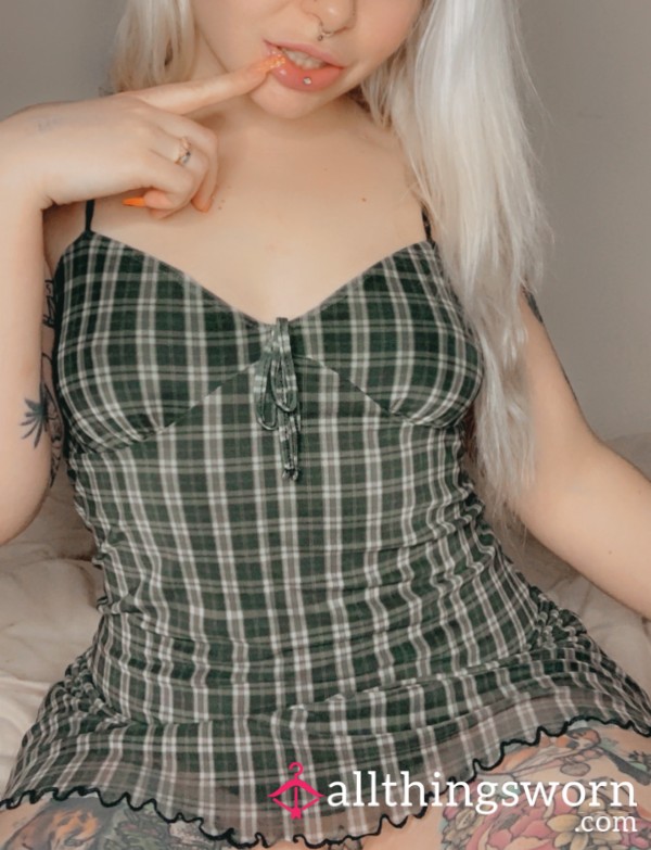 Black Checkered Extra Mini Dress